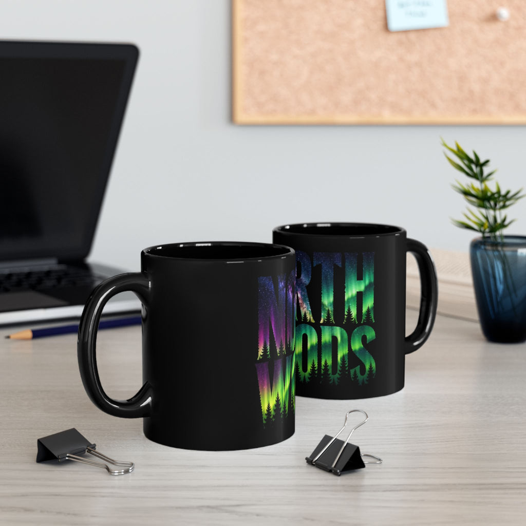 Northwoods Aurora | Black Mug (11oz & 15oz)