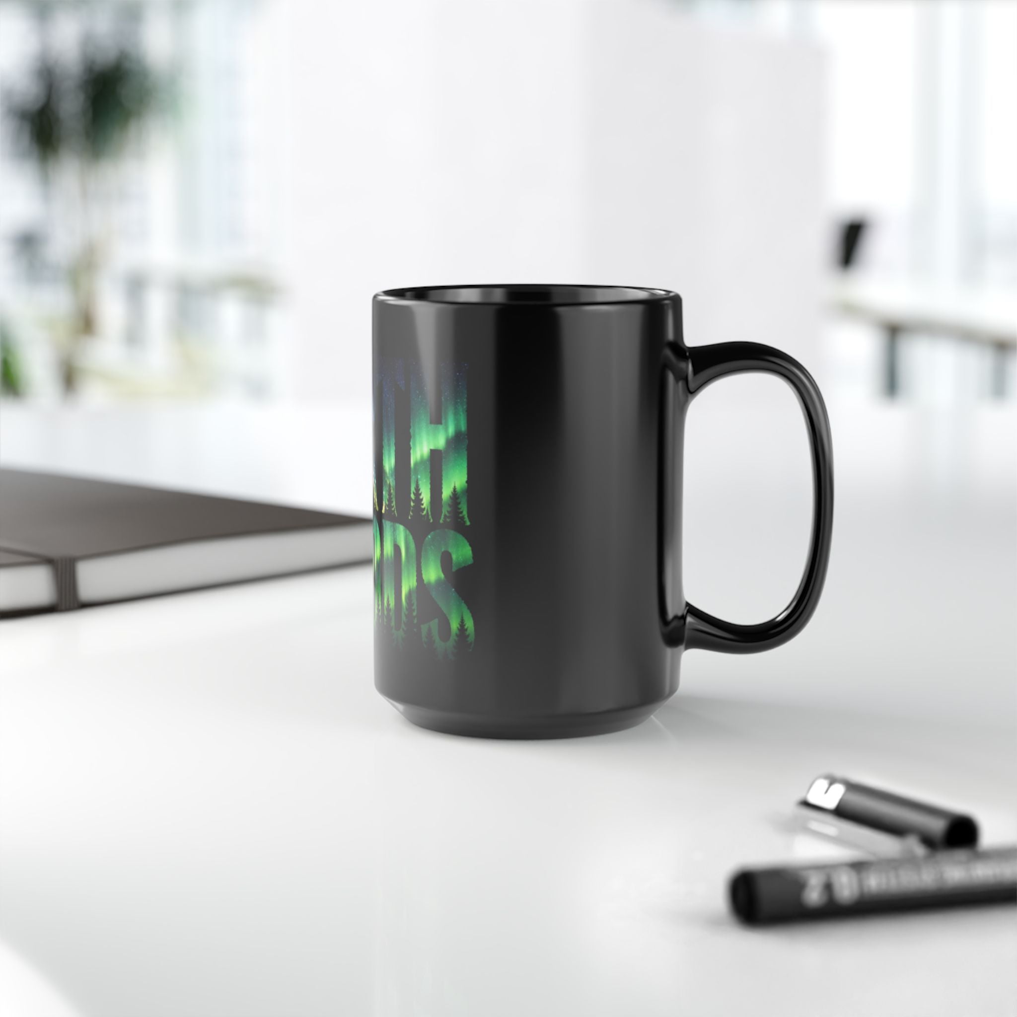 Northwoods Aurora | Black Mug (11oz & 15oz)