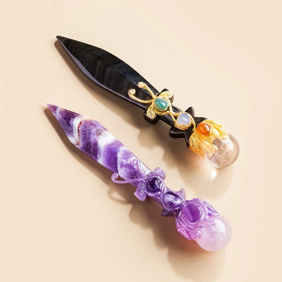 Hand-Carved Crystal Athame