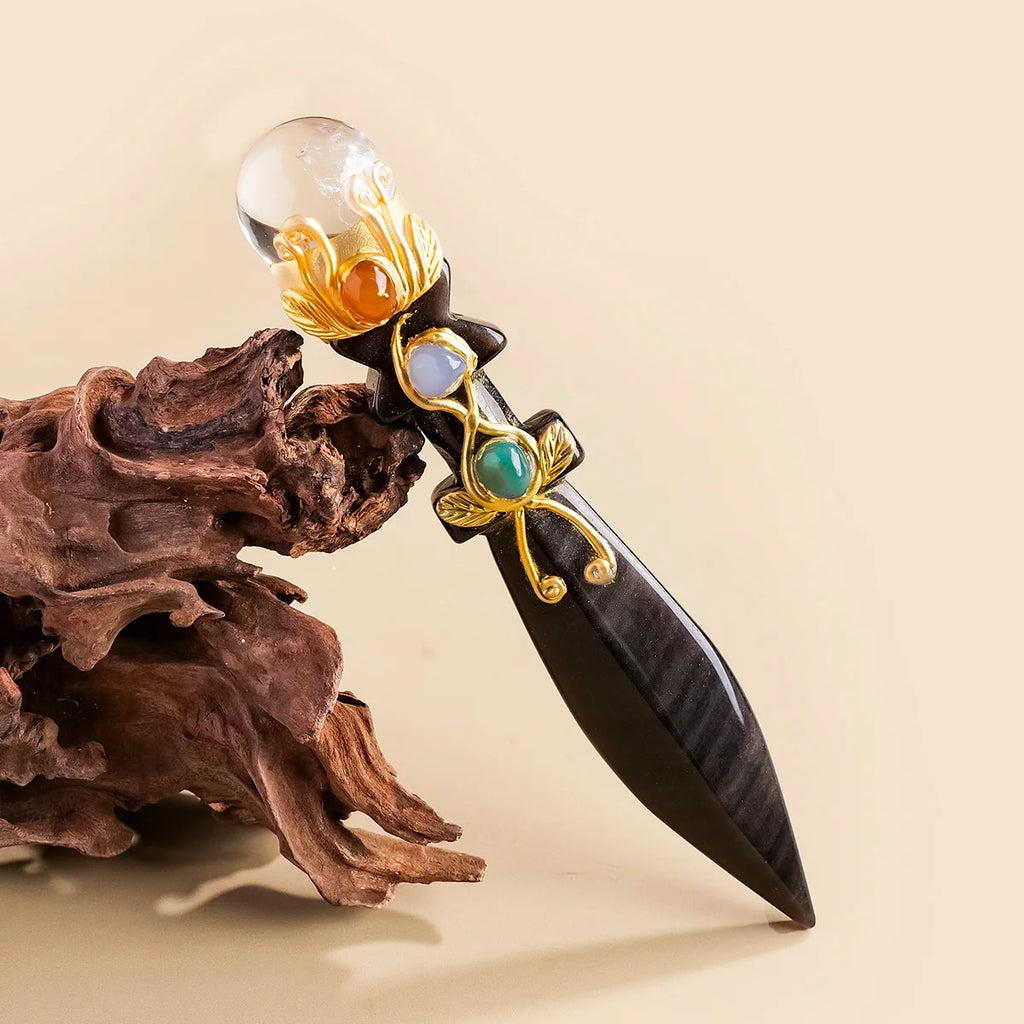 Hand-Carved Crystal Athame