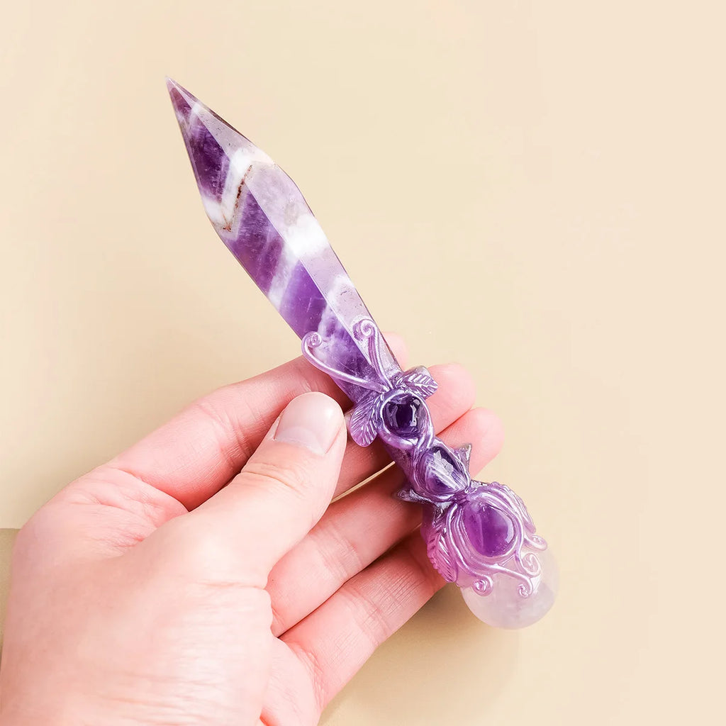 Hand-Carved Crystal Athame