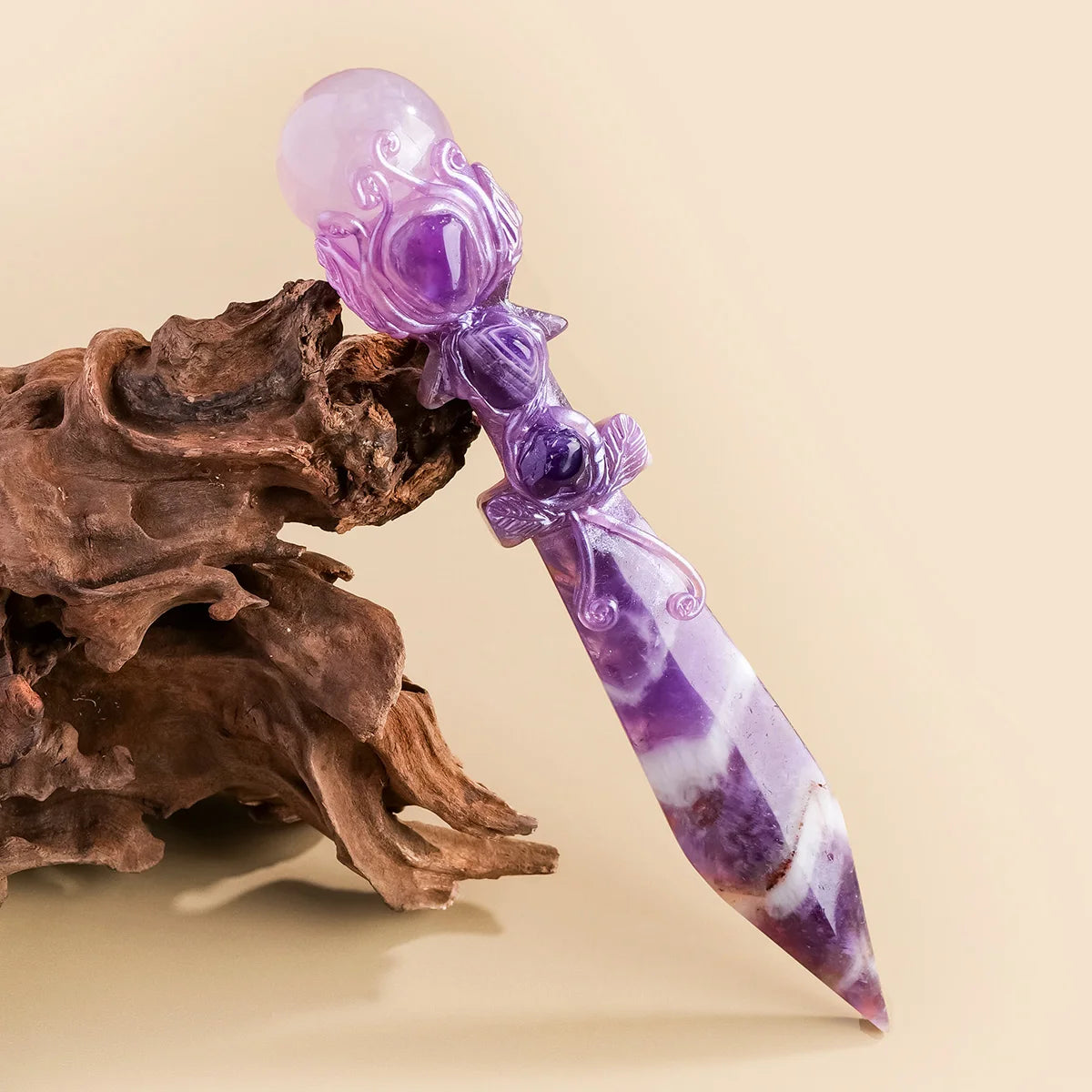 Hand-Carved Crystal Athame