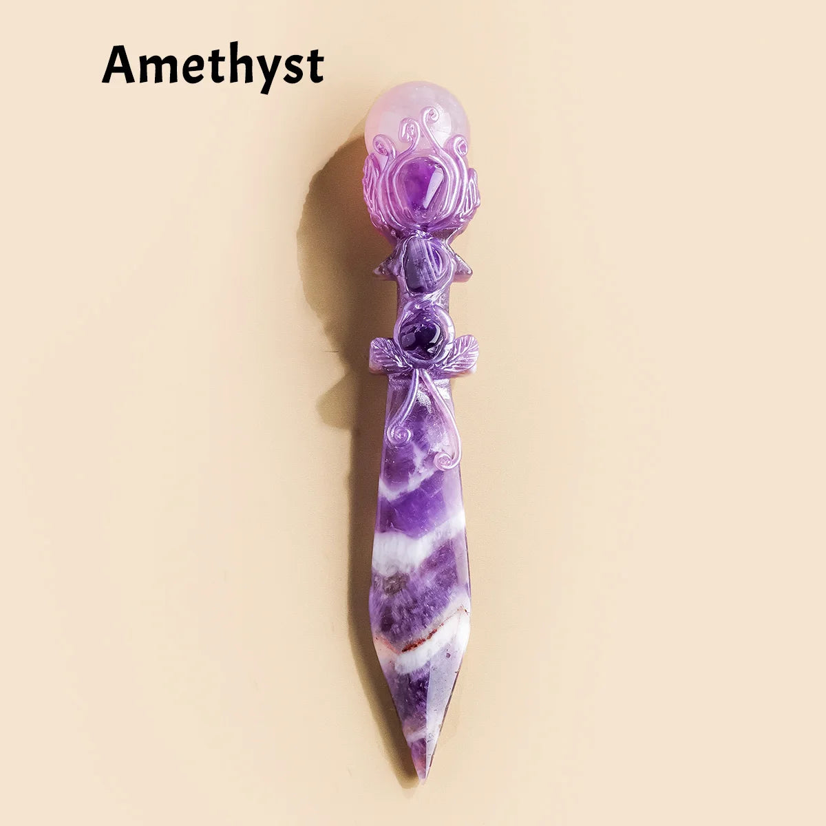 Hand-Carved Crystal Athame
