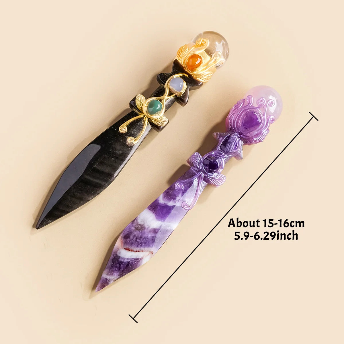 Hand-Carved Crystal Athame